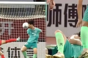 火爆全网！用脸挡球的苏超球员黄玮鸿：身后是球门，肯定要封角度